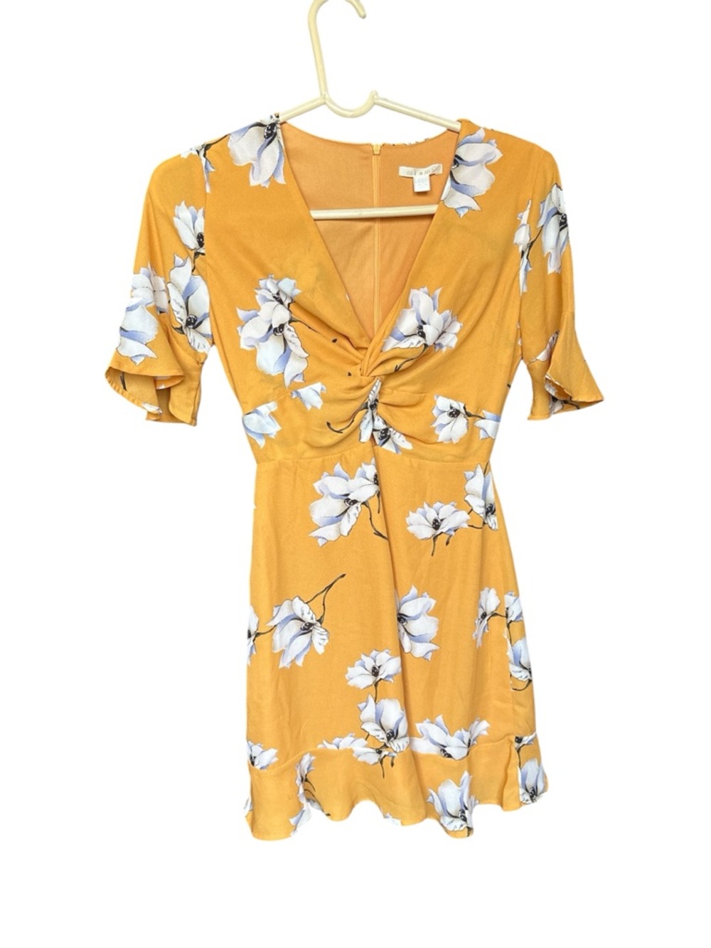 Miami Mustard Yellow Floral Print Dress